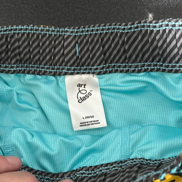 art class Kids Swim Trunks - Blue and Yellow Smiley Design - Picture 2 of 2